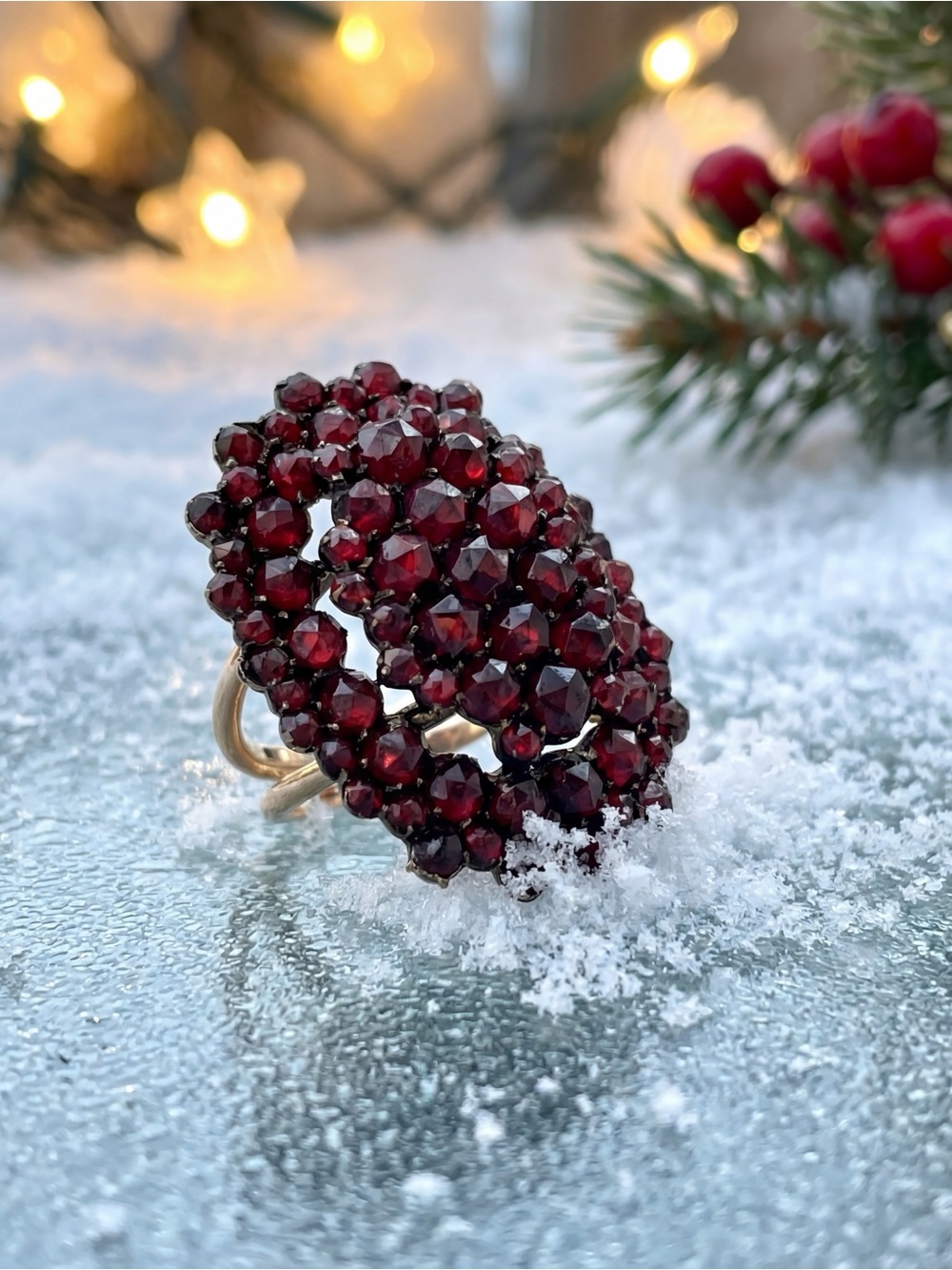Bohemian garnet vintage ring